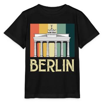 Berlin Vintage Porte de Brandebourg Allemagne - T-shirt bio MINI CREATOR Stanley/Stella Enfant - noir - Devant - Mikhail (115cm)