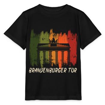 Porte de Brandebourg Retro Berlin Allemagne - T-shirt bio MINI CREATOR Stanley/Stella Enfant - noir - Devant - Mikhail (115cm)