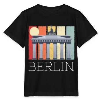 Brandenburg Gate Berlin Moon Germany - Stanley/Stella MINI CREATOR Kids’ T-Shirt - black - Front - Mikhail (115cm)