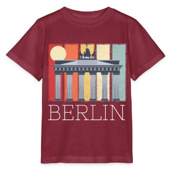 Brandenburg Gate Berlin Moon Germany - Stanley/Stella MINI CREATOR Kids’ T-Shirt - burgundy - Front - Kain (125cm)