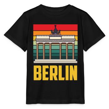 Berlin Brandenburger Tor Retro Deutsch - Stanley/Stella Kinder T-Shirt MINI CREATOR  - Schwarz - Vorne - Mikhail (115cm)