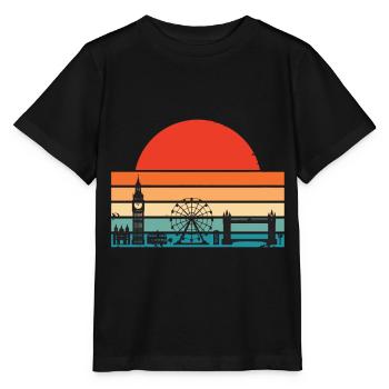London Sunrise Big Ben Tower Bridge London Eye - T-shirt bio MINI CREATOR Stanley/Stella Enfant - noir - Devant - Mikhail (115cm)