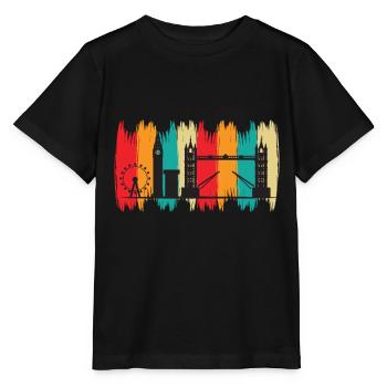 Tower Bridge Londres Retro Big Ben Grande Roue Royaume-Uni - T-shirt bio MINI CREATOR Stanley/Stella Enfant - noir - Devant - Mikhail (115cm)