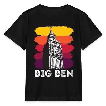 Big Ben Londres Angleterre Royaume-Uni Anglais - T-shirt bio MINI CREATOR Stanley/Stella Enfant - noir - Devant - Mikhail (115cm)