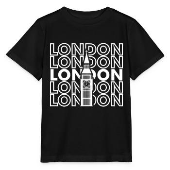 Big Ben London Retro Riesenrad UK England - Stanley/Stella Kinder T-Shirt MINI CREATOR  - Schwarz - Vorne - Mikhail (115cm)