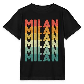 Milan Retro Vintage Italy Milan Cathedral - Stanley/Stella MINI CREATOR Kids’ T-Shirt - black - Front - Mikhail (115cm)