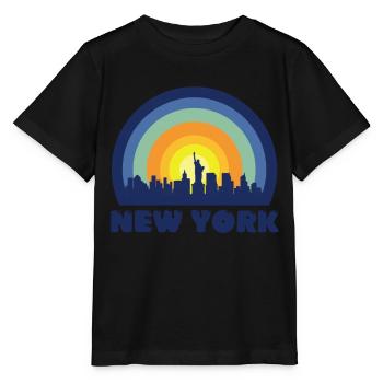 New York City Freiheitsstatue Skyline Big Apple - Stanley/Stella Kinder T-Shirt MINI CREATOR  - Schwarz - Vorne - Mikhail (115cm)