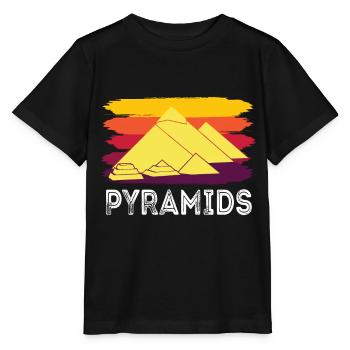 Pyramide de Gizeh Egypte Sphinx Anubis - T-shirt bio MINI CREATOR Stanley/Stella Enfant - noir - Devant - Mikhail (115cm)