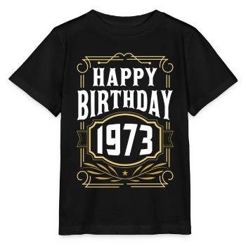Geburtstag Geschenk Birthday Bursdag Jahrgang 1973 - Stanley/Stella Kinder T-Shirt MINI CREATOR  - Schwarz - Vorne - Mikhail (115cm)