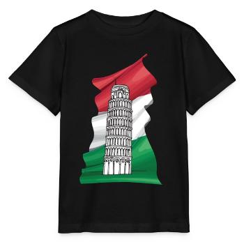 Tour penchée de Pise Italie Toscane Florence - T-shirt bio MINI CREATOR Stanley/Stella Enfant - noir - Devant - Mikhail (115cm)