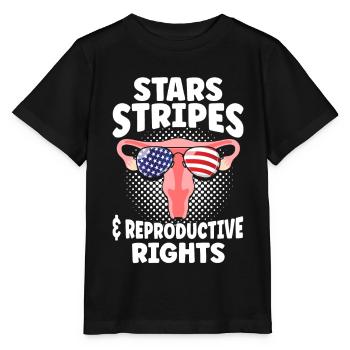 Stars Stripes & Reproductive Rights - Stanley/Stella MINI CREATOR Kids’ T-Shirt - black - Front - Mikhail (115cm)