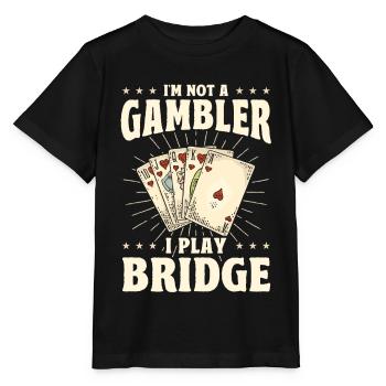 Je ne suis pas un joueur et je joue au bridge - T-shirt bio MINI CREATOR Stanley/Stella Enfant - noir - Devant - Mikhail (115cm)