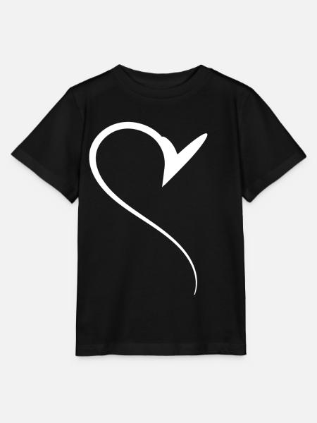 Halbes Weises Herz Simpel - Stanley/Stella Kinder T-Shirt MINI CREATOR - Schwarz