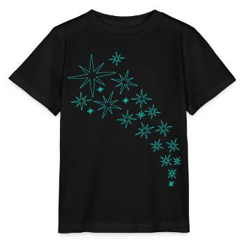 Sterne Mintgrünes Design - Stanley/Stella Kinder T-Shirt MINI CREATOR  - Schwarz - Vorne - Mikhail (115cm)