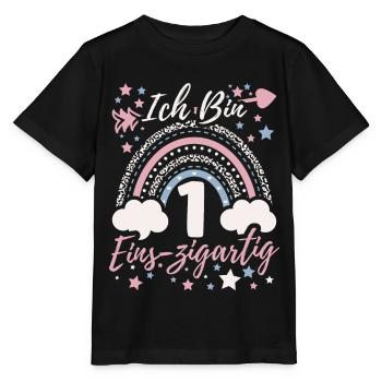 1. Geburtstag 1 Jahr Mädchen Ich Bin Eins-Zigartig - Stanley/Stella Kinder T-Shirt MINI CREATOR  - Schwarz - Vorne - Mikhail (115cm)