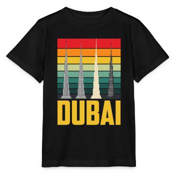 Dubaï Gratte-ciel Burj Khalifa Retro UAE - T-shirt bio MINI CREATOR Stanley/Stella Enfant - noir - Devant - Mikhail (115cm)