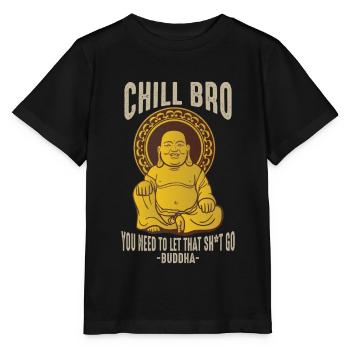 Buddha Chill Bro Meditation Stress Reduction - Stanley/Stella MINI CREATOR Kids’ T-Shirt - black - Front - Mikhail (115cm)