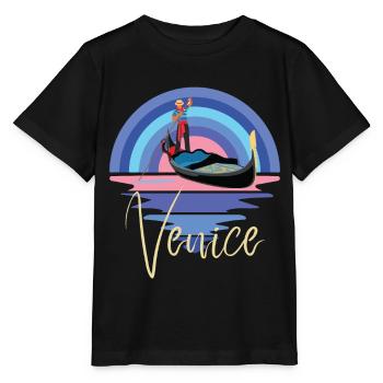 Venedig Gondel Canal Grande Norditalien - Stanley/Stella Kinder T-Shirt MINI CREATOR  - Schwarz - Vorne - Mikhail (115cm)