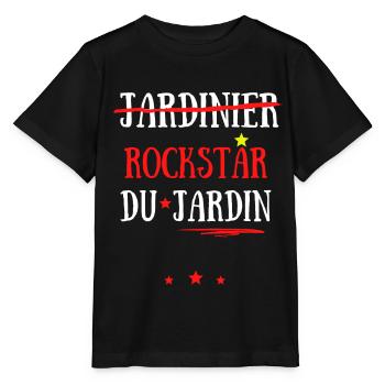 JARDINIER OU LA ROCK STAR DU JARDIN - T-shirt bio MINI CREATOR Stanley/Stella Enfant - noir - Devant - Mikhail (115cm)