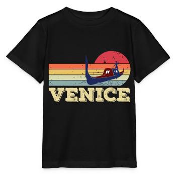 Venise Grand Canal Gondole Italie Romance - T-shirt bio MINI CREATOR Stanley/Stella Enfant - noir - Devant - Mikhail (115cm)