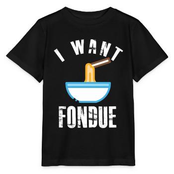 Liquid Cheese Fondue Swiss Alps Happiness - Stanley/Stella MINI CREATOR Kids’ T-Shirt - black - Front - Mikhail (115cm)