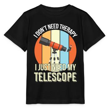 Telescope Therapy Astronomer Mars Jupiter - Stanley/Stella MINI CREATOR Kids’ T-Shirt - black - Front - Mikhail (115cm)