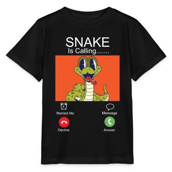 Snake Serpent Phone Display Snake - Stanley/Stella Kinder T-Shirt MINI CREATOR  - Schwarz - Vorne - Mikhail (115cm)