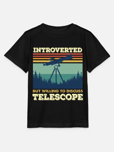 Introvertiert Teleskop Astronomie Weltraum - Stanley/Stella Kinder T-Shirt MINI CREATOR - Schwarz