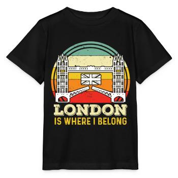 Londres ROYAUME-UNI Tower Bridge Angleterre Tamise - T-shirt bio MINI CREATOR Stanley/Stella Enfant - noir - Devant - Mikhail (115cm)