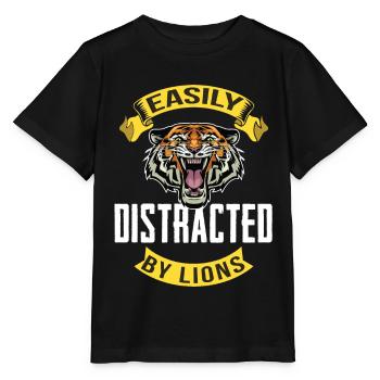 Tiger und Löwen Afrika Savanne - Stanley/Stella Kinder T-Shirt MINI CREATOR  - Schwarz - Vorne - Mikhail (115cm)