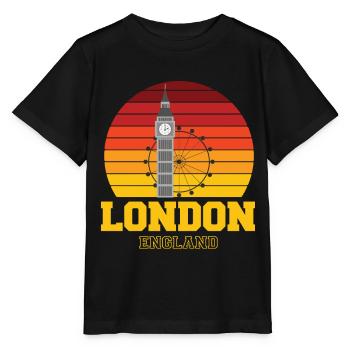 Londres Angleterre Big Ben London Eye - T-shirt bio MINI CREATOR Stanley/Stella Enfant - noir - Devant - Mikhail (115cm)