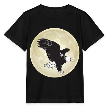 Adler Wildtiere Falknerei Raubvögel Mond - Stanley/Stella Kinder T-Shirt MINI CREATOR  - Schwarz - Vorne - Mikhail (115cm)