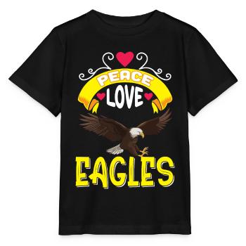 Eagle Peace Love Ornithology Falconry - Stanley/Stella MINI CREATOR Kids’ T-Shirt - black - Front - Mikhail (115cm)