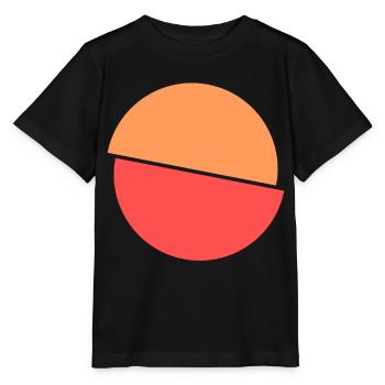 Geteilter Kringel Oranges Und Rotes Design - Stanley/Stella Kinder T-Shirt MINI CREATOR  - Schwarz - Vorne - Mikhail (115cm)