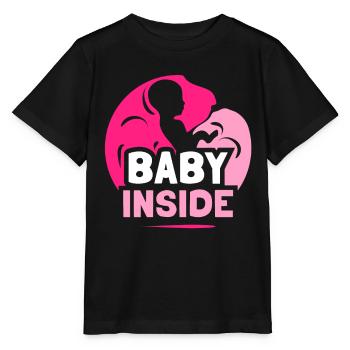 Baby Inside Pregnant Announcement Baby Inside - Stanley/Stella MINI CREATOR Kids’ T-Shirt - black - Front - Mikhail (115cm)