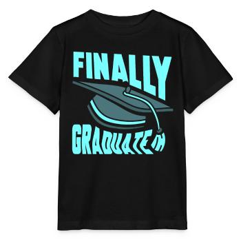 Finally Graduated Graduate Graduate - Stanley/Stella MINI CREATOR Kids’ T-Shirt - black - Front - Mikhail (115cm)