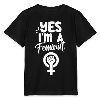 Oui je suis féministe féministe - T-shirt bio MINI CREATOR Stanley/Stella Enfant - noir - Devant - Mikhail (115cm)