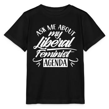 Posez-moi des questions sur le programme féministe libéral - T-shirt bio MINI CREATOR Stanley/Stella Enfant - noir - Devant - Mikhail (115cm)