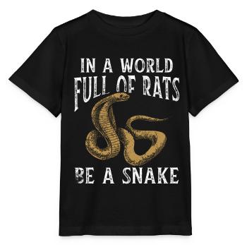 Schlange Geschenk Tier Reptil Cobra Python Boa - Stanley/Stella Kinder T-Shirt MINI CREATOR  - Schwarz - Vorne - Mikhail (115cm)