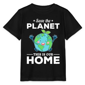 L’environnement sauve la planète C’est notre - T-shirt bio MINI CREATOR Stanley/Stella Enfant - noir - Devant - Mikhail (115cm)