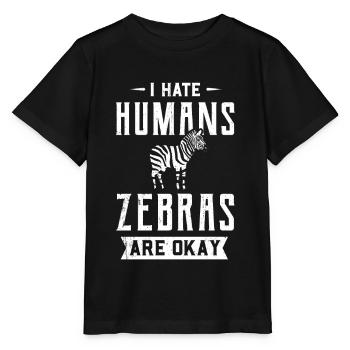 Zebra Africa Horse Hipster Gift Animal Stripe - Stanley/Stella MINI CREATOR Kids’ T-Shirt - black - Front - Mikhail (115cm)