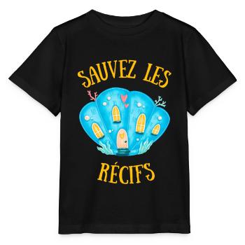SAUVEZ LES RÉCIFS BLEU - T-shirt bio MINI CREATOR Stanley/Stella Enfant - noir - Devant - Mikhail (115cm)