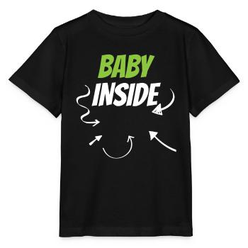 Baby Inside Announcement Pregnant Baby Inside - Stanley/Stella MINI CREATOR Kids’ T-Shirt - black - Front - Mikhail (115cm)