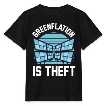 Greenflation is theft energy green inflation - Stanley/Stella MINI CREATOR Kids’ T-Shirt - black - Front - Mikhail (115cm)