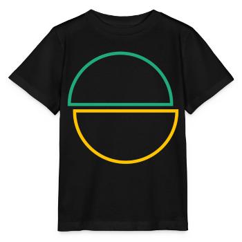 Halbe Kreise Grün Und Gelbes Design - Stanley/Stella Kinder T-Shirt MINI CREATOR  - Schwarz - Vorne - Mikhail (115cm)