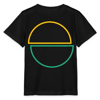 Halbe Kreise Gelbes Und Grünes Design - Stanley/Stella Kinder T-Shirt MINI CREATOR  - Schwarz - Vorne - Mikhail (115cm)