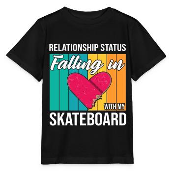 Skateboarder Falling In Love With My Skateboard - Stanley/Stella Kinder T-Shirt MINI CREATOR  - Schwarz - Vorne - Mikhail (115cm)