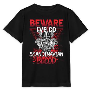 Attention J’ai du sang scandinave nordique - T-shirt bio MINI CREATOR Stanley/Stella Enfant - noir - Devant - Mikhail (115cm)