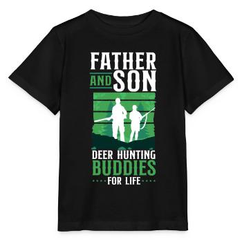 Cerf chasse chasseur père - T-shirt bio MINI CREATOR Stanley/Stella Enfant - noir - Devant - Mikhail (115cm)