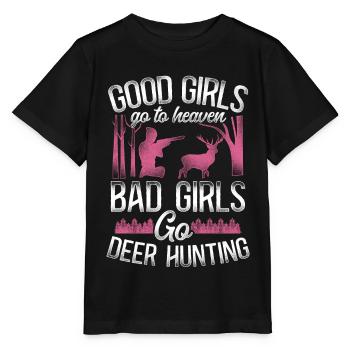 Cerf cerf chasse chasseur fille - T-shirt bio MINI CREATOR Stanley/Stella Enfant - noir - Devant - Mikhail (115cm)